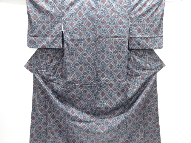 JAPANESE KIMONO / NISHIJIN DENSHO TSUMUGI / WOVEN GEOMETRIC PATTERN